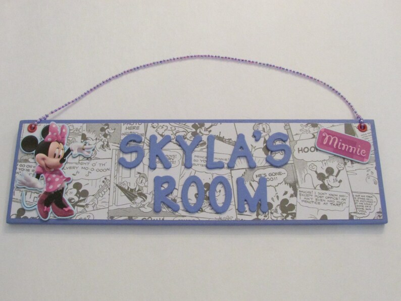 Personalized Minnie Mouse Name Sign Purple Disney Minnie Mouse Room Decor