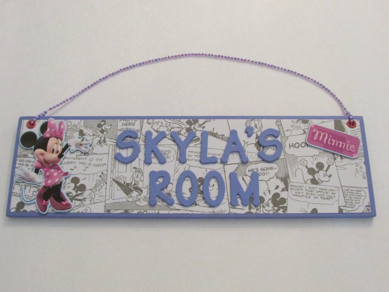 Personalized Minnie Mouse Name Sign Purple Disney Minnie Mouse Room Decor