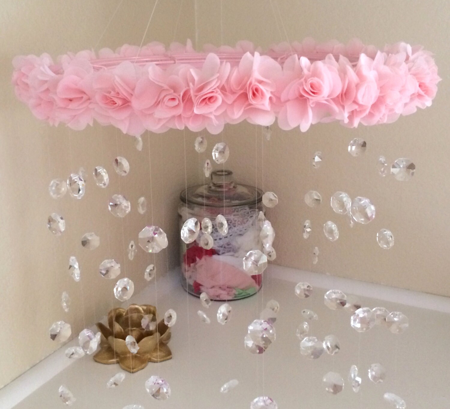 Baby mobile nursery mobile baby girl mobile crystal mobile Etsy