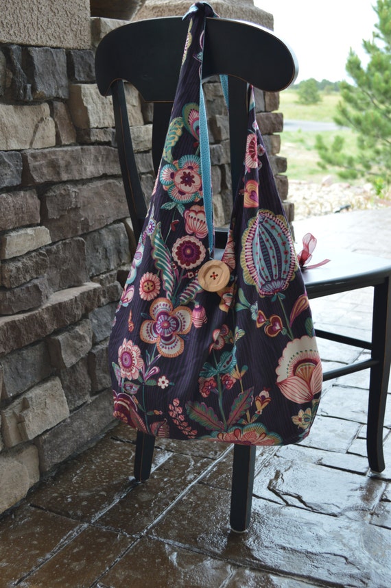 Items similar to Rich floral pattern with jewel tones sling bag on Etsy
