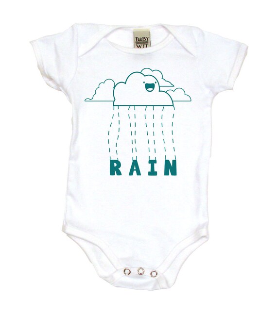 Happy Rain Cloud Baby Girls Long Sleeve Infant Cotton Bodysuits Onesies