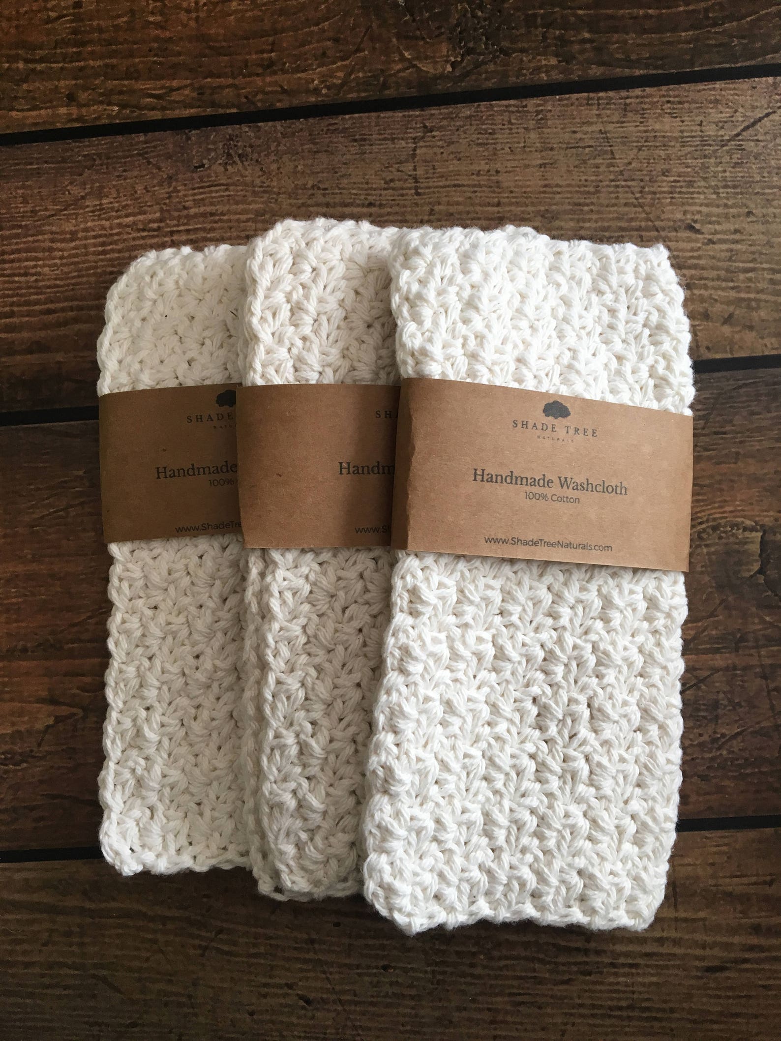 Crochet Washcloth Set. Face Cloth Set of 3. Natural Cotton Etsy