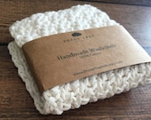 Cotton Washcloth. Crochet Wash Cloth. Natural Cotton Wash Cloth. White Cotton Face Cloth. Crochet Dish Cloth. Unbleached Cotton Towel. Gift