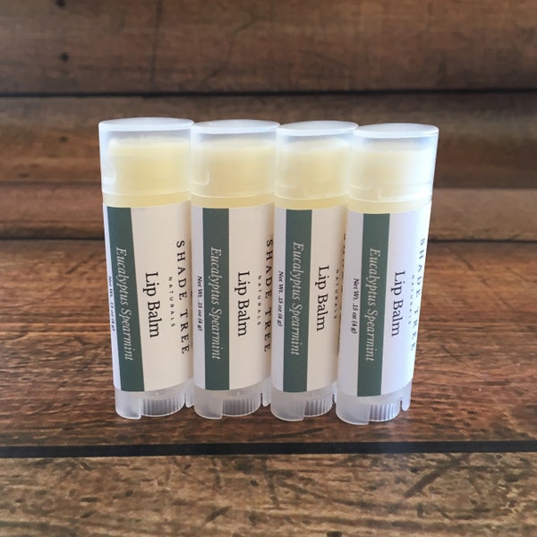 Eucalyptus Spearmint Lip Balm. Natural Lip Balm. Eucalyptus oil. Spearmint Essential Oil. Beeswax Lipbalm. Natural Chapstick. Small Batch