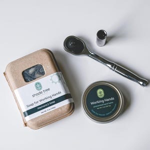 Mechanic Gifts. Mechanic Soap. Hand Balm. Hand Salve. Pumice Soap. Charcoal Soap. Soap for Men. Stocking Stuffer for him. Gifts for Men