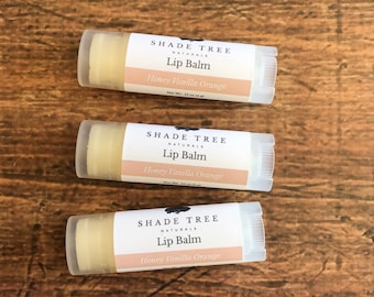 Honey Vanilla Orange Lip Balm. Honey Lipbalm. Natural Chapstick.  Lip Butter. Vanilla Lip balm. Natural skincare. Orange Essential Oil.