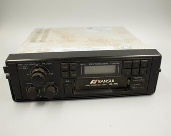 Vintage 1990s Sansui Car Stereo Cassette Radio Receiver Single Din 25w