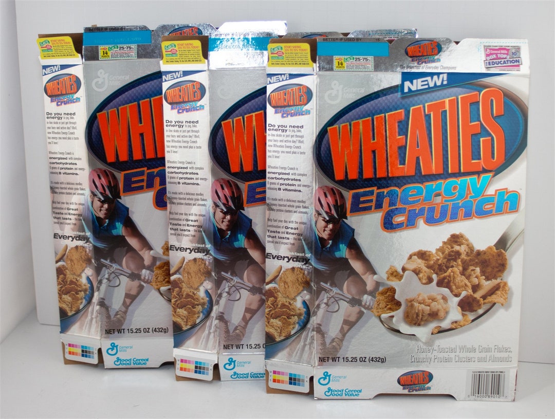 3x Wheaties Energy Crunch Cereal Boxes Vintage 2001 Etsy