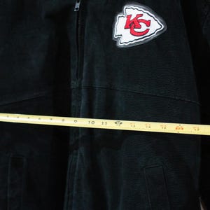 Reebok Kansas City Chiefs Black Suede Leather Bomber Jacket XL image 5