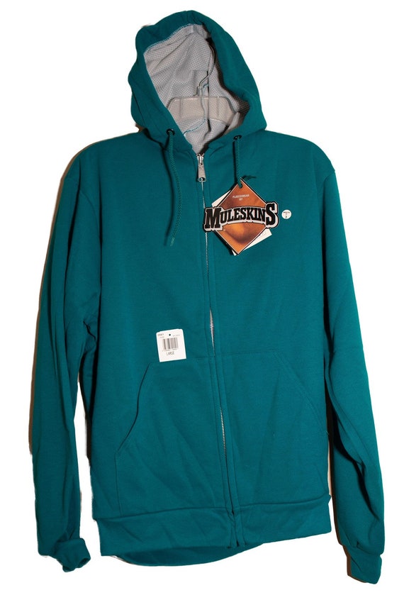 Vintage Muleskins by Carhartt Full Zip Large Teal Blue Hoodie USA Made Etsy
