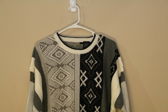 Vintage 1980S Le Tigre Cosby Sweater Black White … - image 2