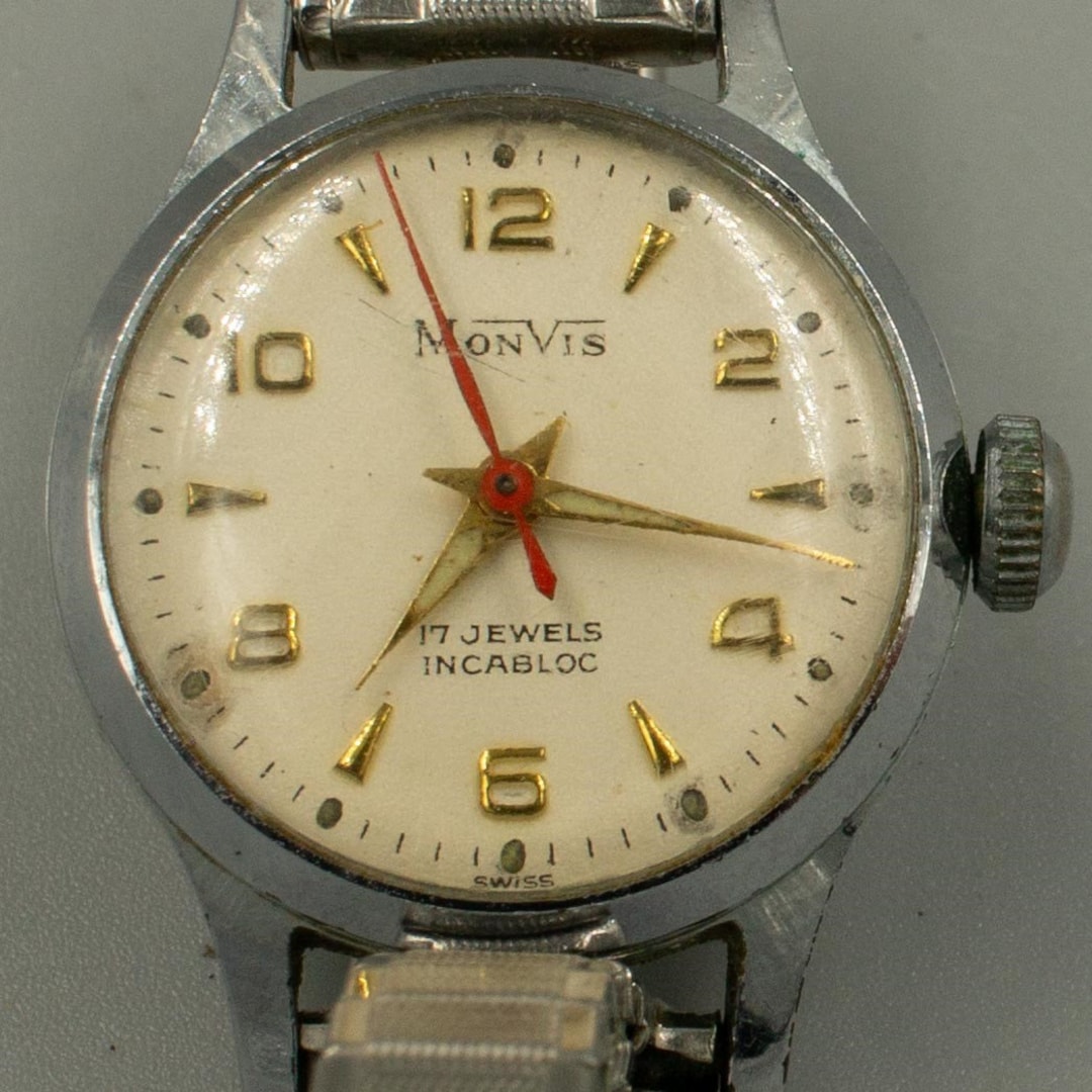 Swiss made 17Jewels Incabloc ヴィンテージ Vintage Villereuse Incabloc Antimagnetic 18K GP Watch 17