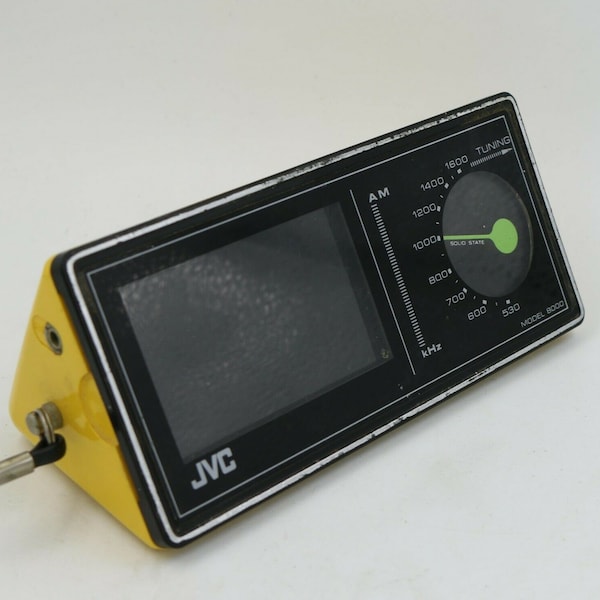 Vintage 1960S Jvc 8000 Space Age Triangular Yellow Portable Am Radio