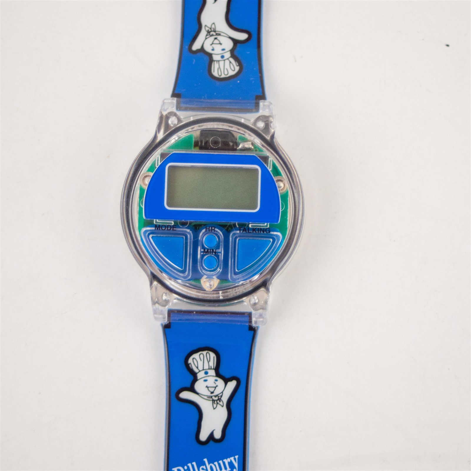 Pillsbury Doughboy Vintage 1990s Digital Talking Watch Blue