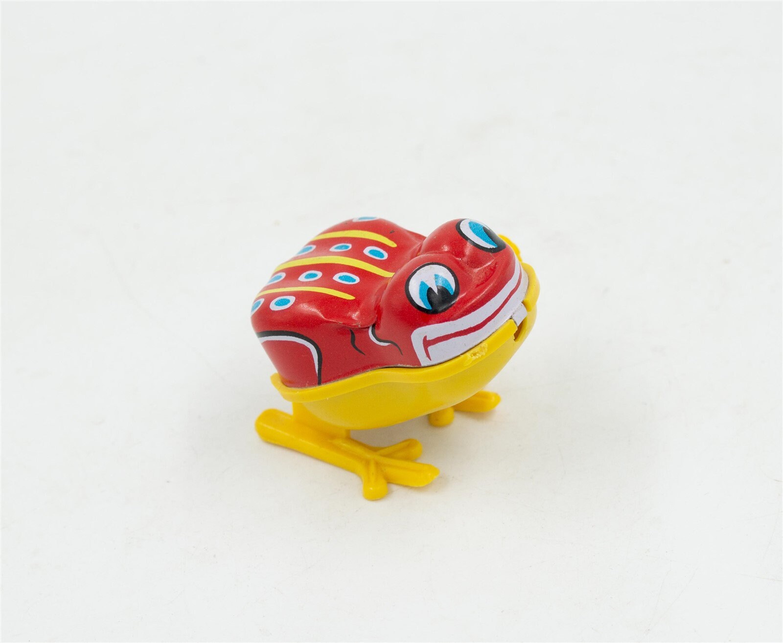 Vintage Tin Top Yone Japan Red Yellow Jumping Frog Wind up