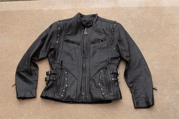 Ladies leather harley davidson jacket best sale