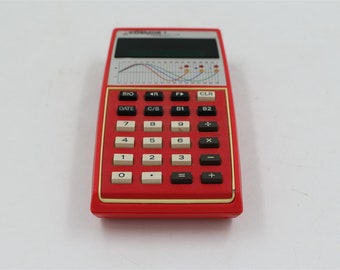 Kosmos Vintage 1970s Bright Red Handheld Bio Calculator