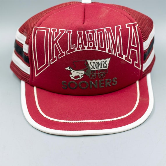 Oklahoma Sooners Vintage Trucker Hat Striped Snap… - image 1