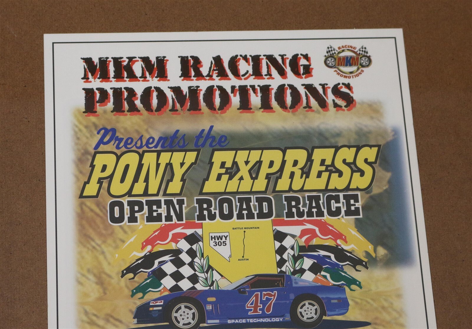 2002 MKM Racing Pony Express Open Road Race Battle Mountain Poster 16.5 ...