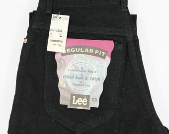 Vintage 1990S Lee Regular Fit Jeans Black Junior 7L Tapered Leg Fitted Seat Usa