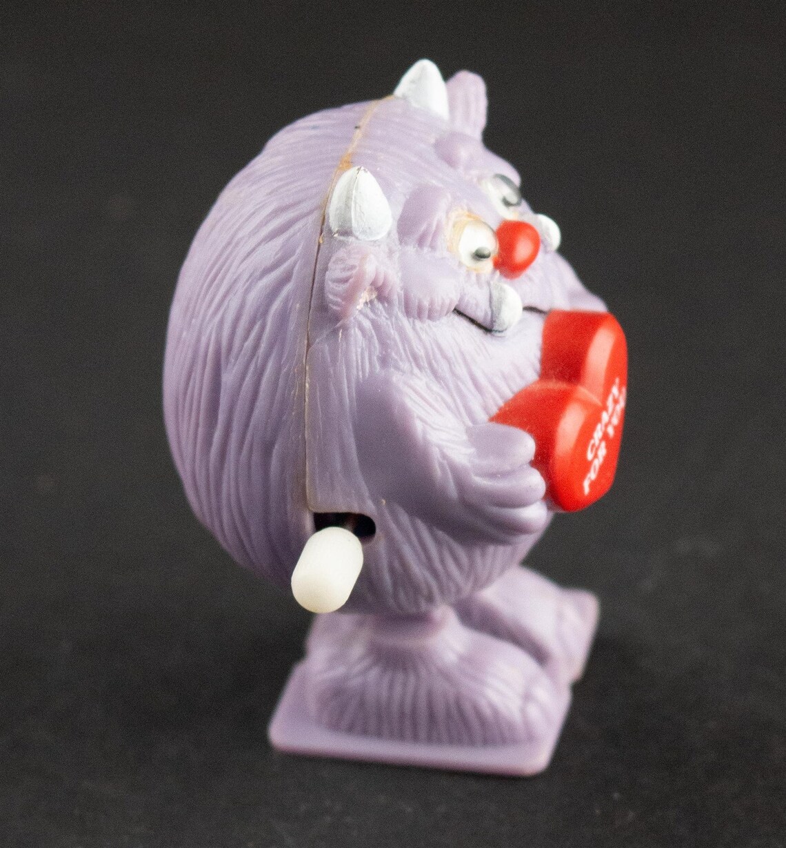 Vintage Valentine's Day Wind up Toy Purple Monster Holding Etsy