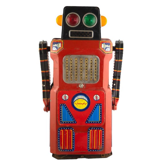 Giant Sonic Train Robot Gang of Five Tin Toy Masudaya Japan 1960s