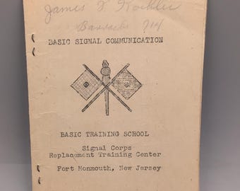 wwii Fort Monmouth Signal Corps Training Booklet, 1941 Basic Signal Communication New Jersey