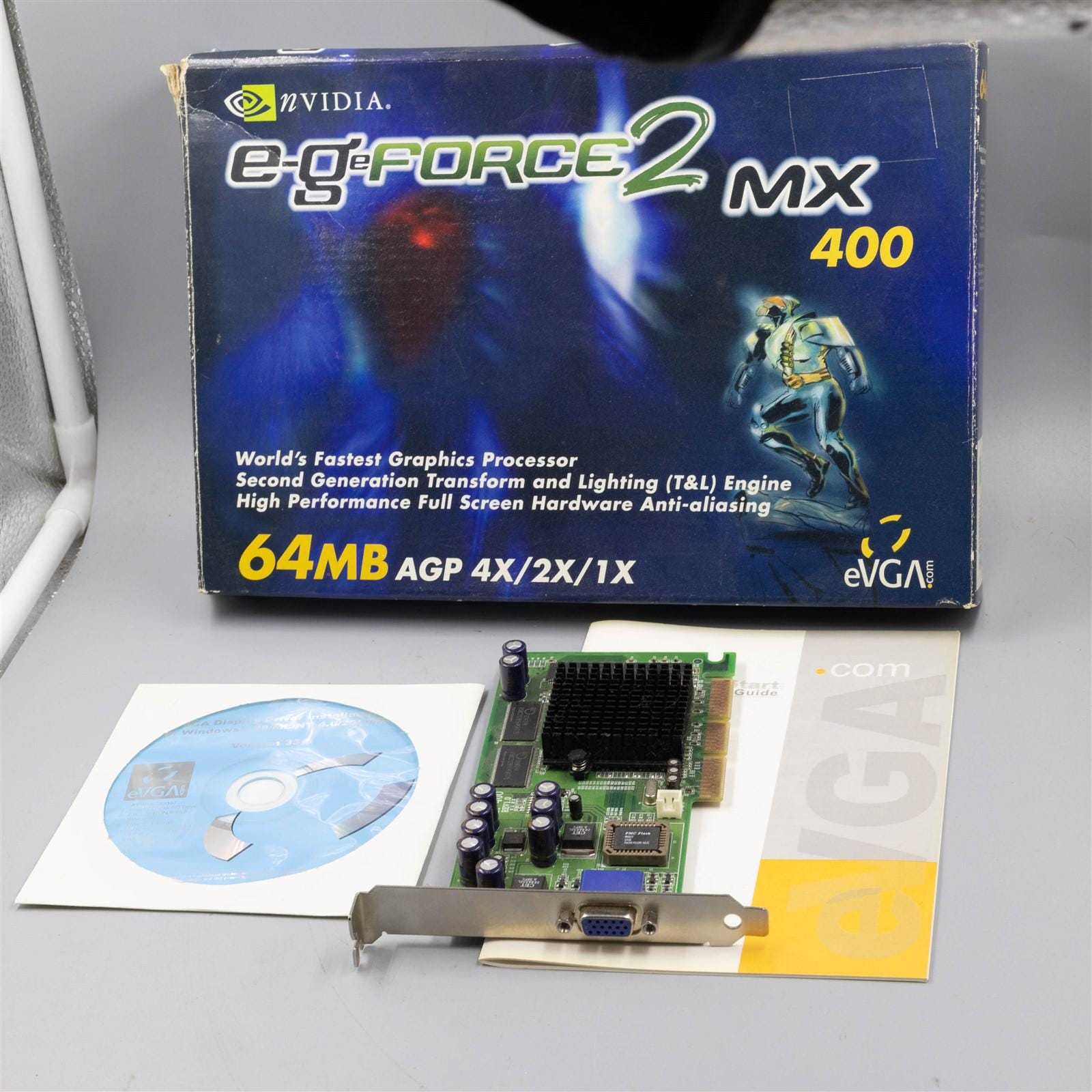 Evga E Geforce2 Mx 400 Vintage Graphics Card Agp 64mb Win 98/SE