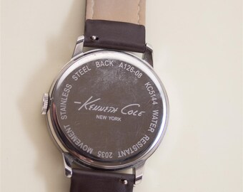 Vintage Kenneth Cole Round Face Brown Watch W Extra Leather  display picture 1