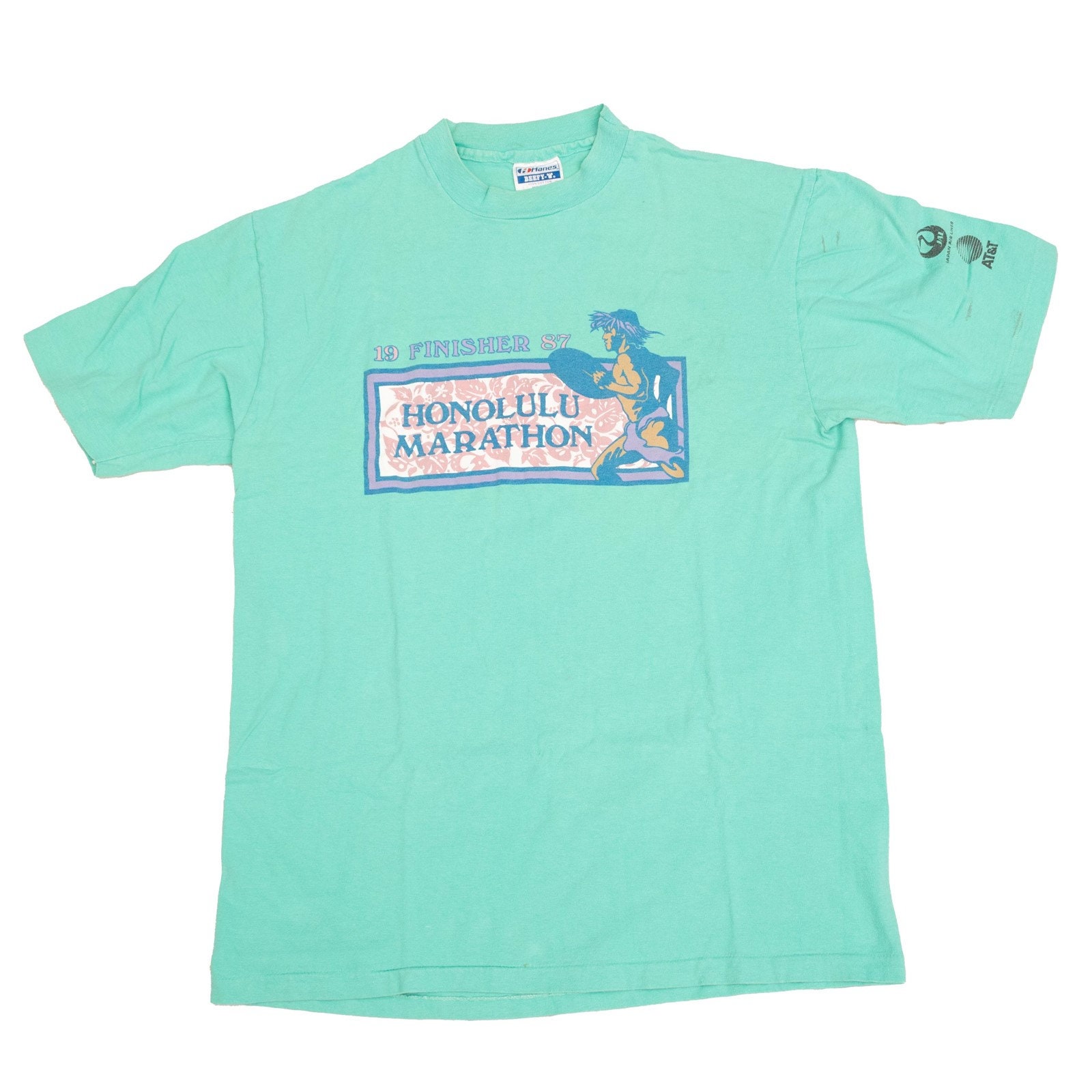 Vintage 1987 Honolulu Hawaii Marathon Screen Print T-shirt Made in
