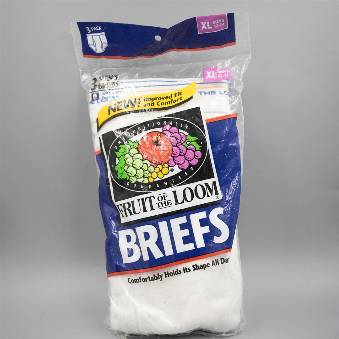 Vintage 1996 Fruit of the Loom 3pack Men's Briefs XL 4244 Tighty