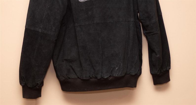 Reebok Kansas City Chiefs Black Suede Leather Bomber Jacket XL image 10
