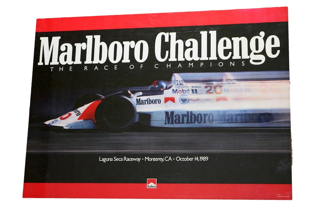 1989 Marlboro Challenge Racing Poster Laguna Seca Raceway 22 X 16