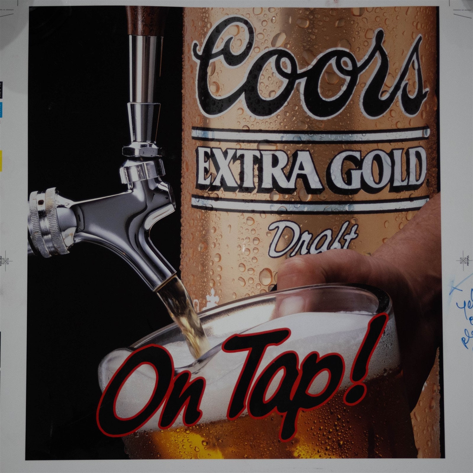 Coors Extra Gold Draft Beer on Tap Vintage 1987 Advertising Proof