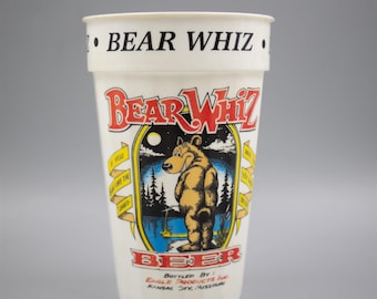 Bear Whiz Beer Vintage 1987 Plastic Cup