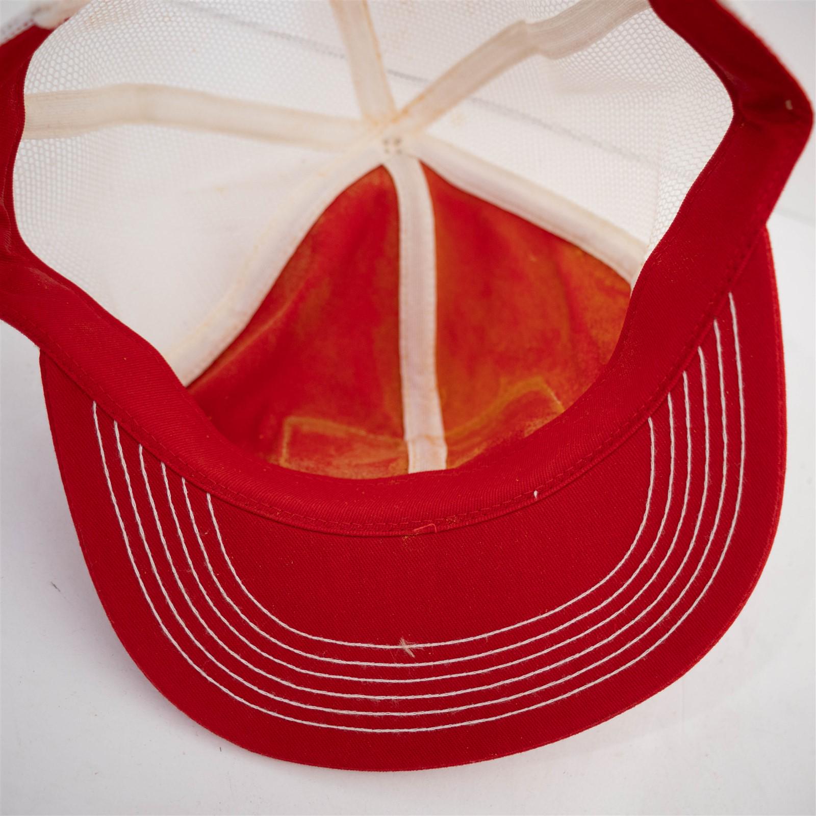 Supersweet Feeds Vintage 1980s Red White Mesh Trucker Hat 