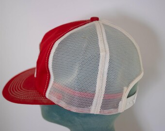 Supersweet Feeds Vintage 1980s Red White Mesh Trucker Hat  display picture 1