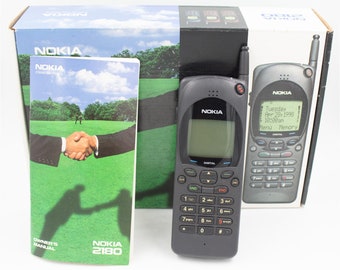 Vintage 1997 Nokia Black Slim Brick Rectangular Cell Phone Pull Out Antenna