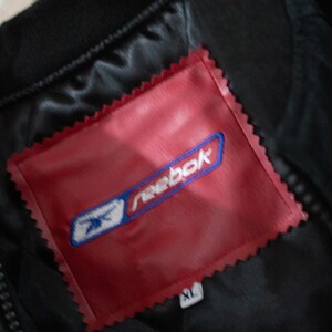 Reebok Kansas City Chiefs Black Suede Leather Bomber Jacket XL image 3