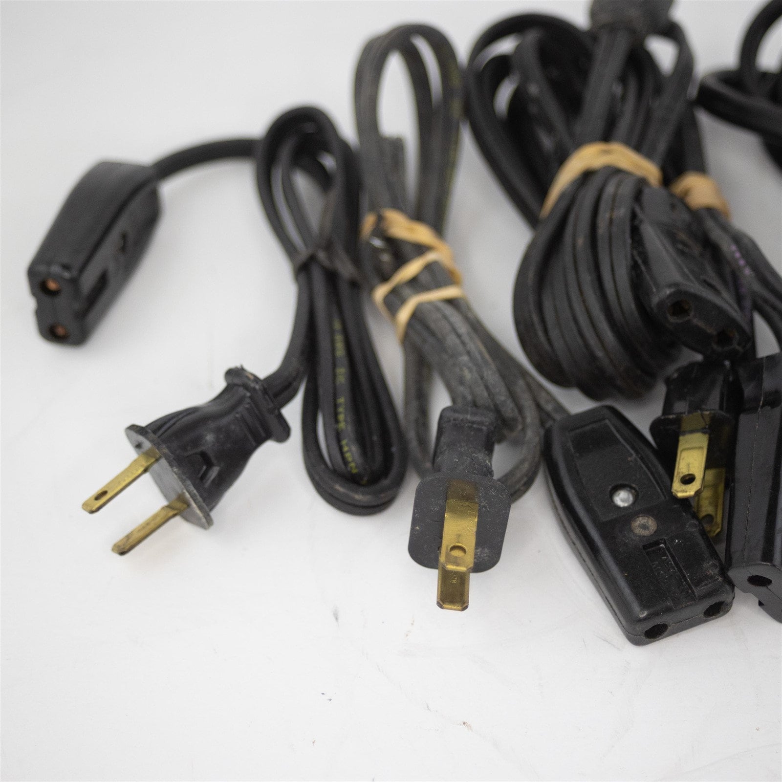 Lot of 7 Vintage Toaster / Waffle Iron Power Cords 1/2 Spaced 2prong