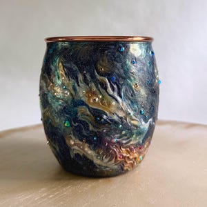 Void Dragon Mug by Fable and Fey | Handmade Fantasy Stein & DnD Prop