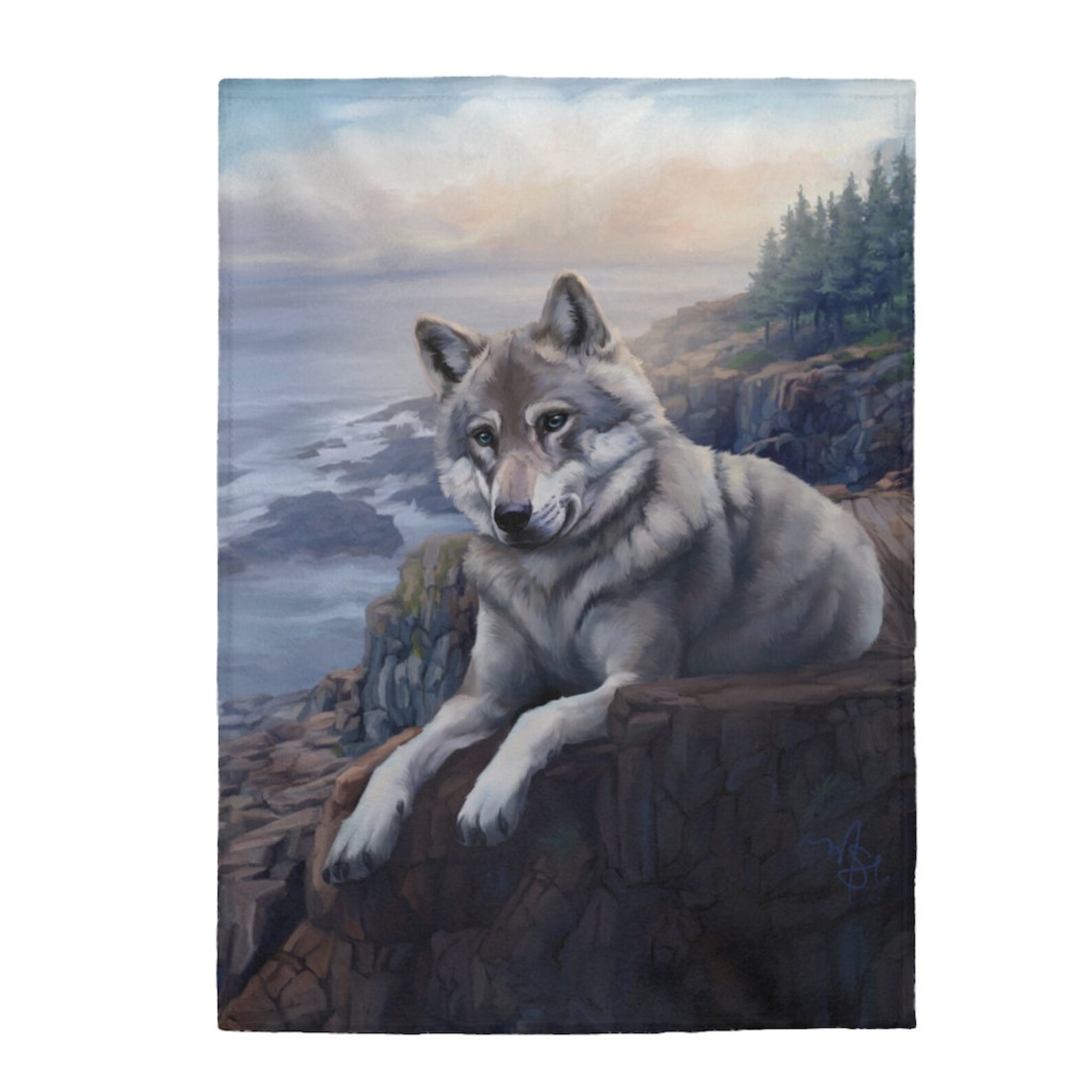 WOLF BLANKET/Cozy Animal Blankie/Super Soft Velveteen Blanket/I just