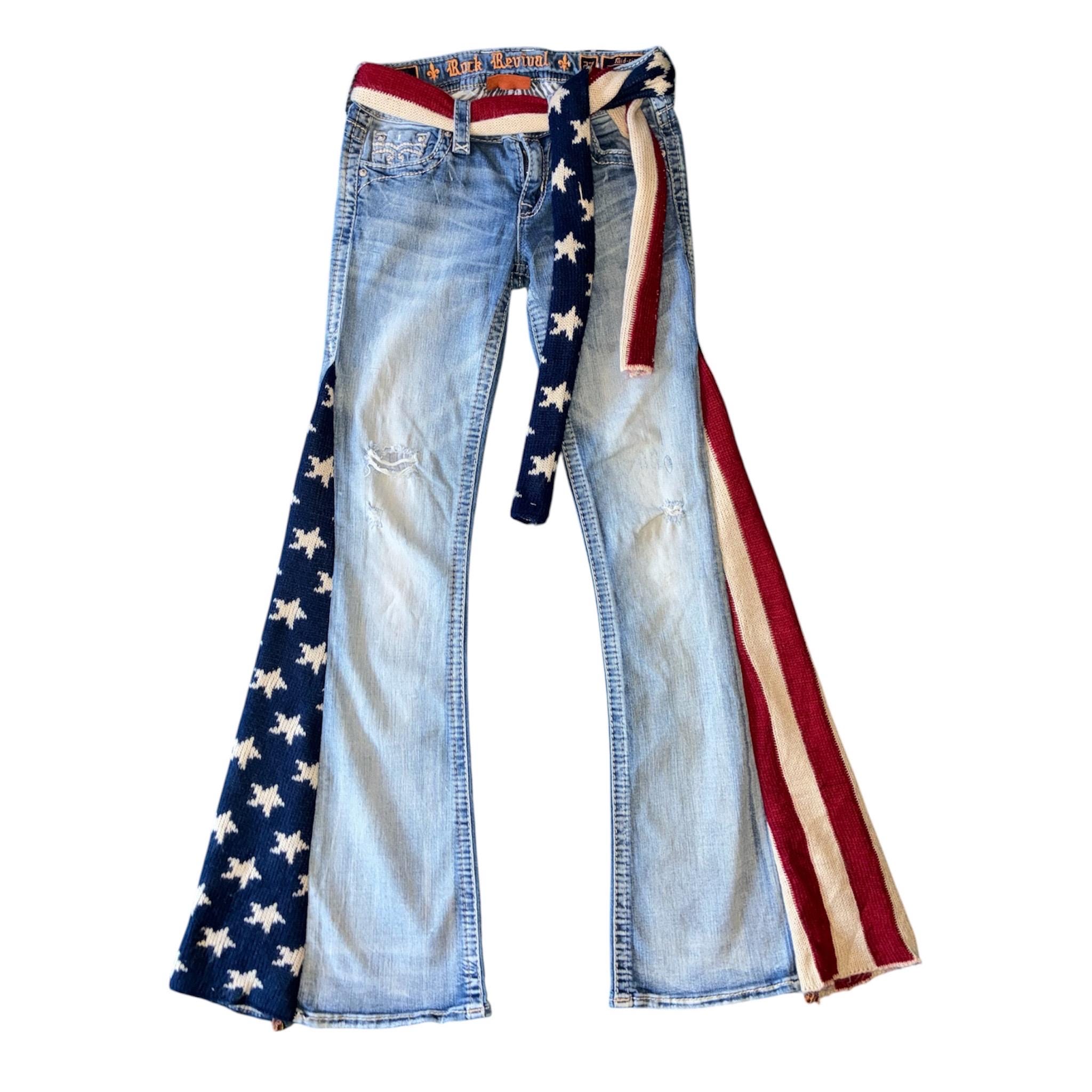 Painted Jeans American Flag - Etsy