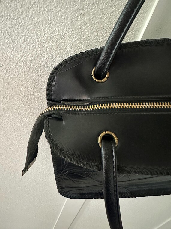 Vintage Black Patchwork Purse - image 4