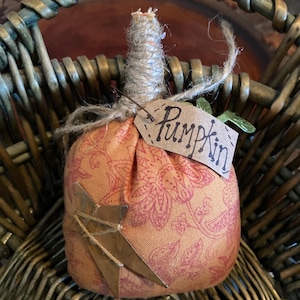 Primitive “PUMPKIN”  Pillow Tuck, Bowl Filler, Fall Pumpkin Ornie