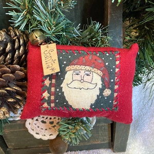 Primitive OLD WORLD Santa Pillow Tuck, Ornie Bowl Filler, Christmas Bowl Filler, Primitive Old World Santa