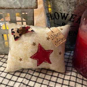 Primitive “Star & Stripes” Americana Pillow Tucks, Ornies, Bowl Filler