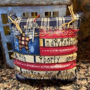 Primitive “Liberty & Justice” Americana Pillow Tucks, Ornies, Bowl Filler