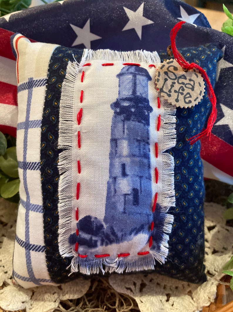 Primitive LIGHTHOUSE Nautical Bowl Filler Ornie Pillow Tuck Etsy