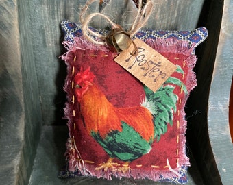 Primitive “ROOSTER” Farmhouse Pillow Tuck, Bowl Filler
